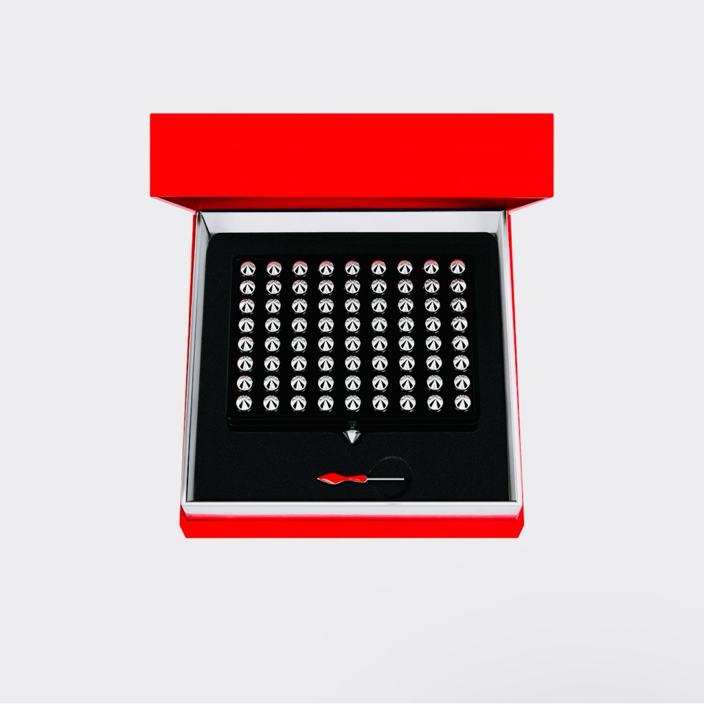 Christian Louboutin Black With Silver Studs Make Up / Card Holder